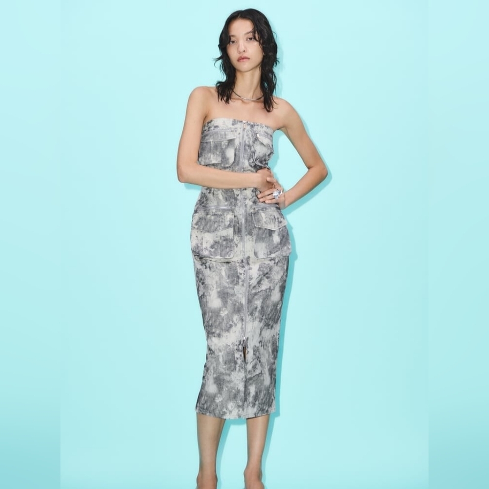 Zara Cargo Strapless Dress